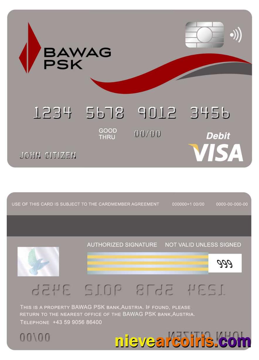 Austria Bawag PSK bank visa card
